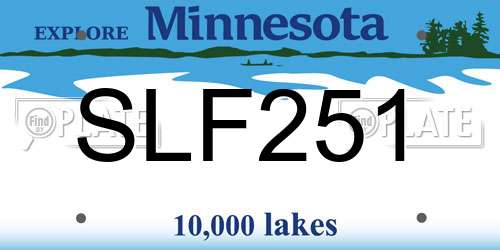 SLF251 Minnesota License Plate