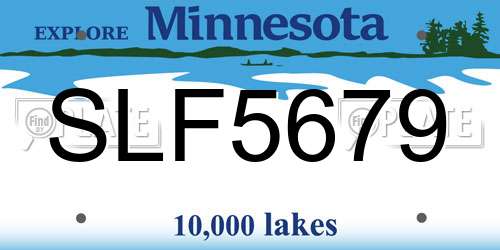 SLF5679 Minnesota License Plate