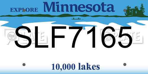 SLF7165 Minnesota License Plate