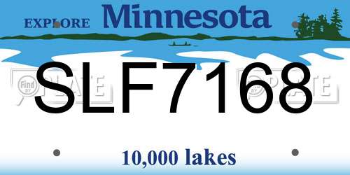 SLF7168 Minnesota License Plate