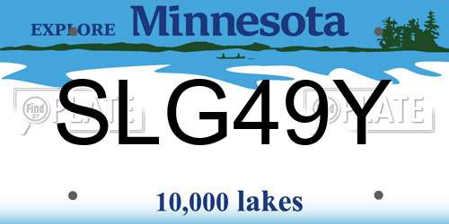 SLG49Y Minnesota License Plate