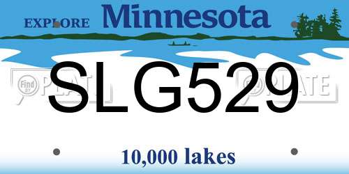 SLG529 Minnesota License Plate