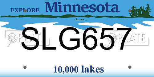 SLG657 Minnesota License Plate