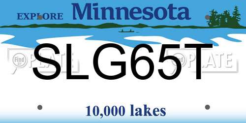 SLG65T Minnesota License Plate