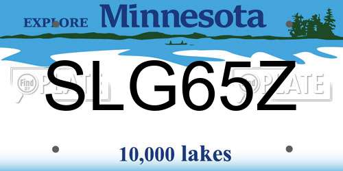 SLG65Z Minnesota License Plate