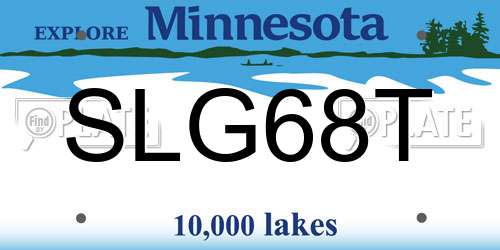 SLG68T Minnesota License Plate
