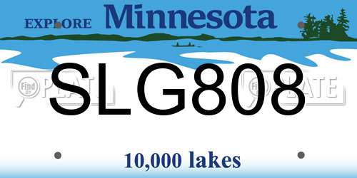 SLG808 Minnesota License Plate