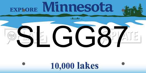 SLGG87 Minnesota License Plate