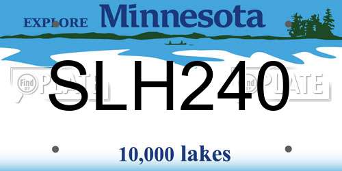 SLH240 Minnesota License Plate