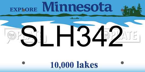 SLH342 Minnesota License Plate