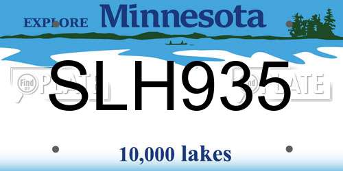 SLH935 Minnesota License Plate