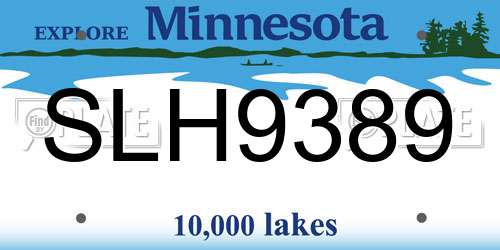 SLH9389 Minnesota License Plate