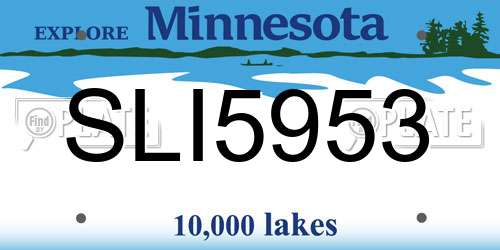 SLI5953 Minnesota License Plate
