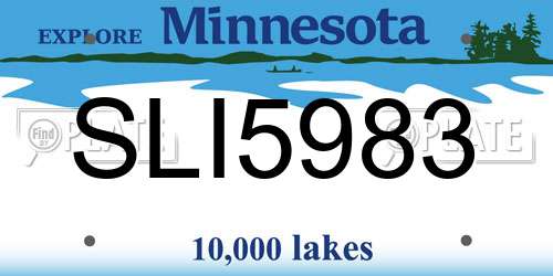 SLI5983 Minnesota License Plate