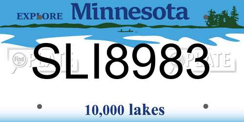 SLI8983 Minnesota License Plate