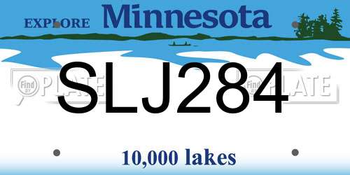 SLJ284 Minnesota License Plate