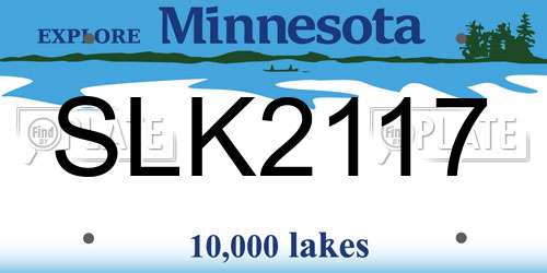 SLK2117 Minnesota License Plate
