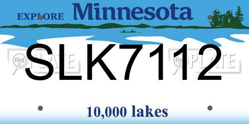 SLK7112 Minnesota License Plate