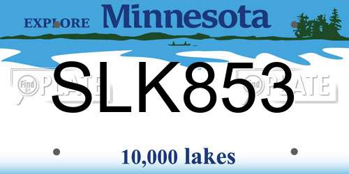 SLK853 Minnesota License Plate