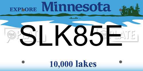 SLK85E Minnesota License Plate