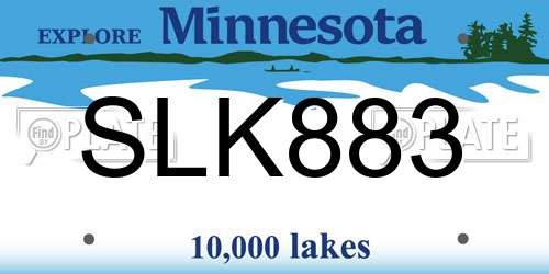 SLK883 Minnesota License Plate