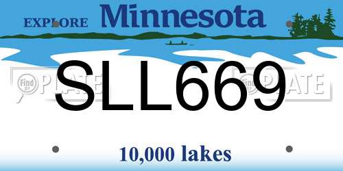 SLL669 Minnesota License Plate