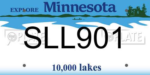SLL901 Minnesota License Plate