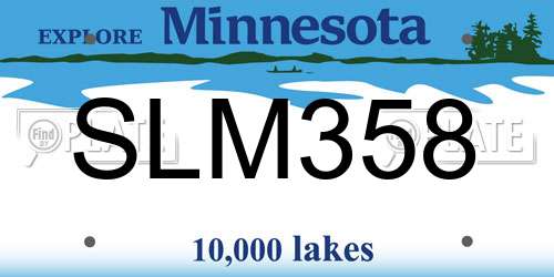 SLM358 Minnesota License Plate