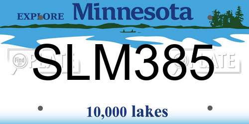 SLM385 Minnesota License Plate