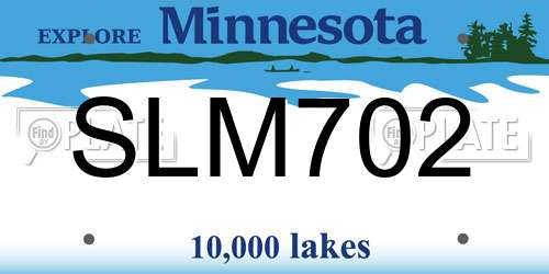 SLM702 Minnesota License Plate