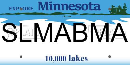 SLMABMA Minnesota License Plate
