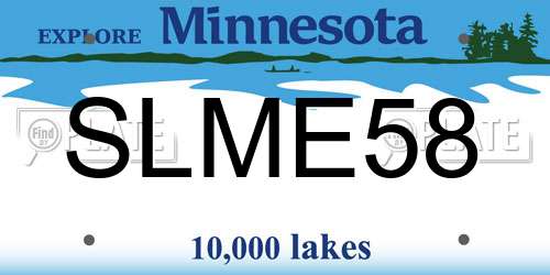 SLME58 Minnesota License Plate