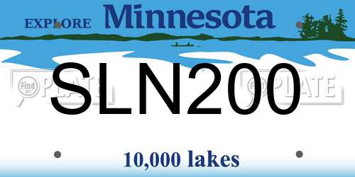 SLN200 Minnesota License Plate