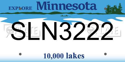 SLN3222 Minnesota License Plate