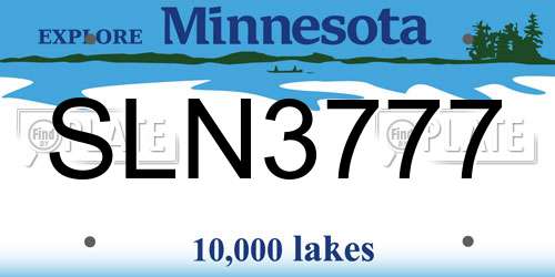 SLN3777 Minnesota License Plate