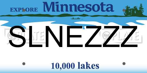 SLNEZZZ Minnesota License Plate
