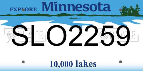 SLO2259 Minnesota License Plate