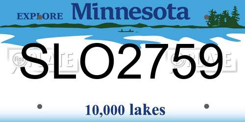 SLO2759 Minnesota License Plate