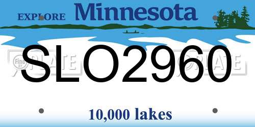 SLO2960 Minnesota License Plate