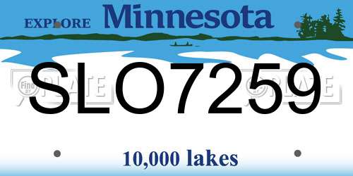 SLO7259 Minnesota License Plate