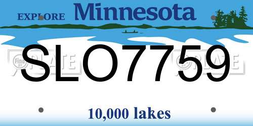 SLO7759 Minnesota License Plate
