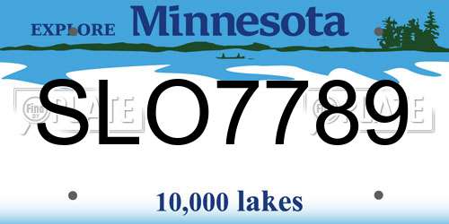 SLO7789 Minnesota License Plate