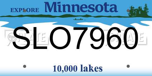 SLO7960 Minnesota License Plate