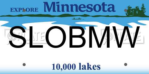 SLOBMW Minnesota License Plate