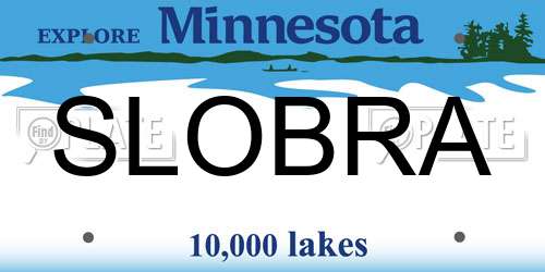 SLOBRA Minnesota License Plate