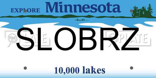 SLOBRZ Minnesota License Plate