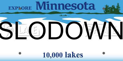 SLODOWN Minnesota License Plate