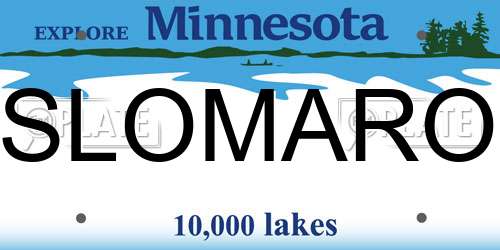 SLOMARO Minnesota License Plate