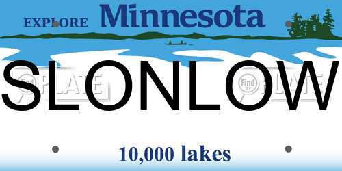 SLONLOW Minnesota License Plate