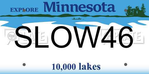 SLOW46 Minnesota License Plate
